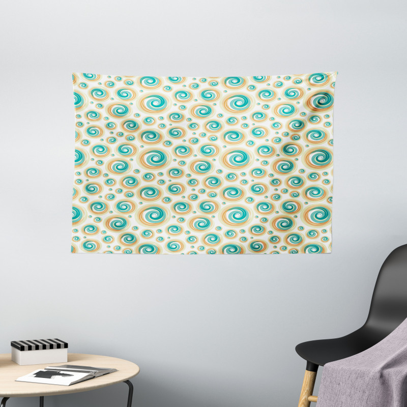 Spiral Circle Tile Wide Tapestry