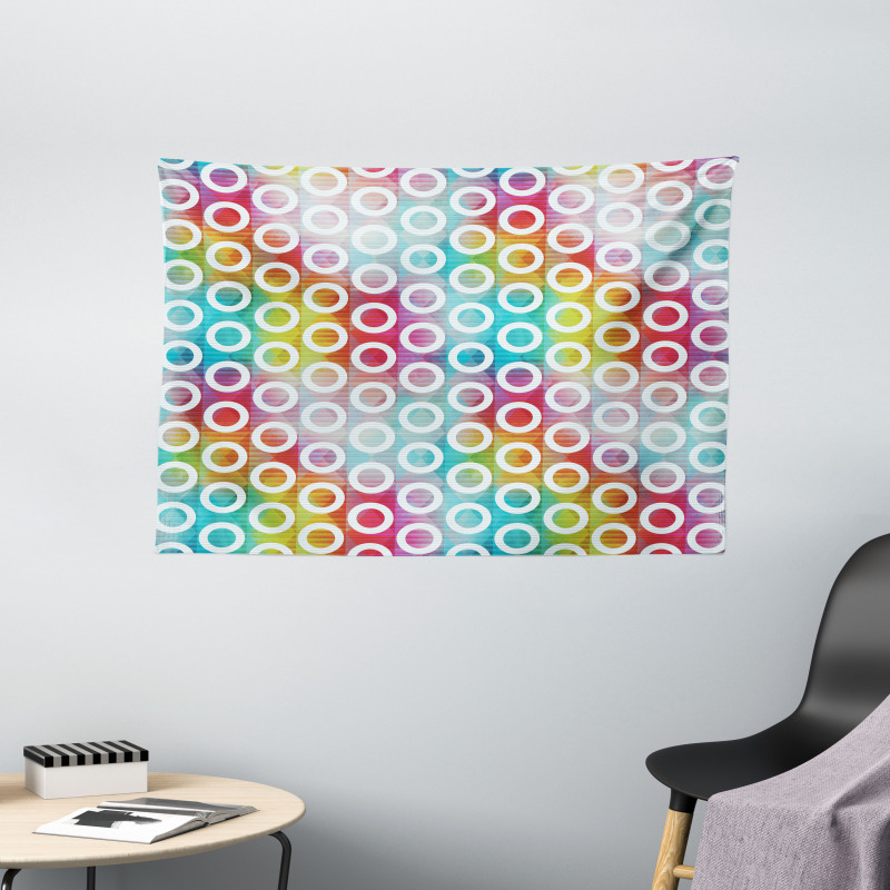 Colorful Stripes Wide Tapestry