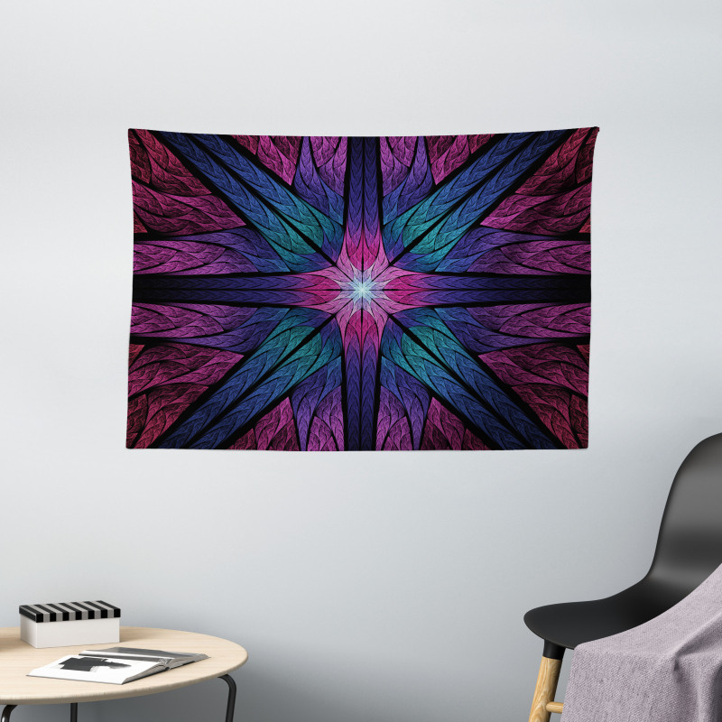 Psychedelic Vivid Art Wide Tapestry
