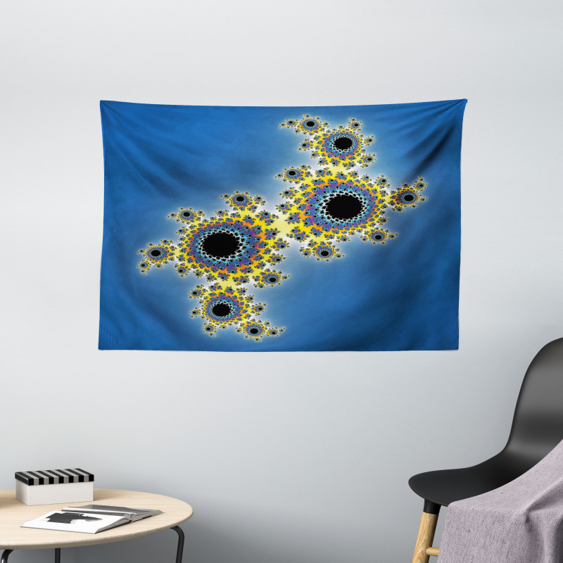 Floral Rotary Lines Wide Tapestry