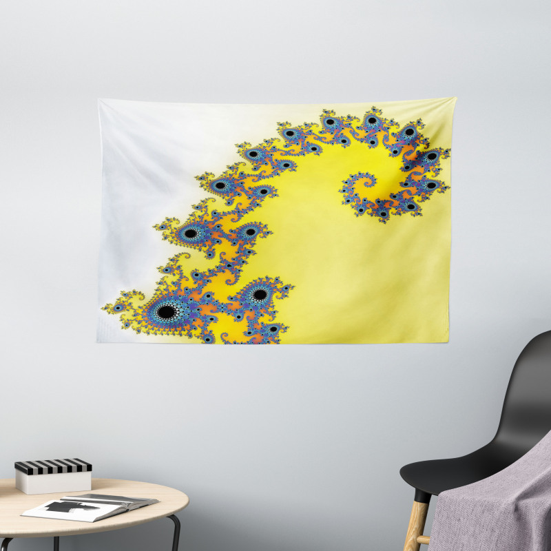 Trippy Seahorse Pattern Wide Tapestry