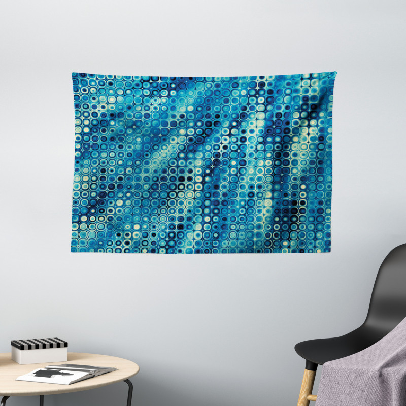 Mosaic Geometric Style Wide Tapestry