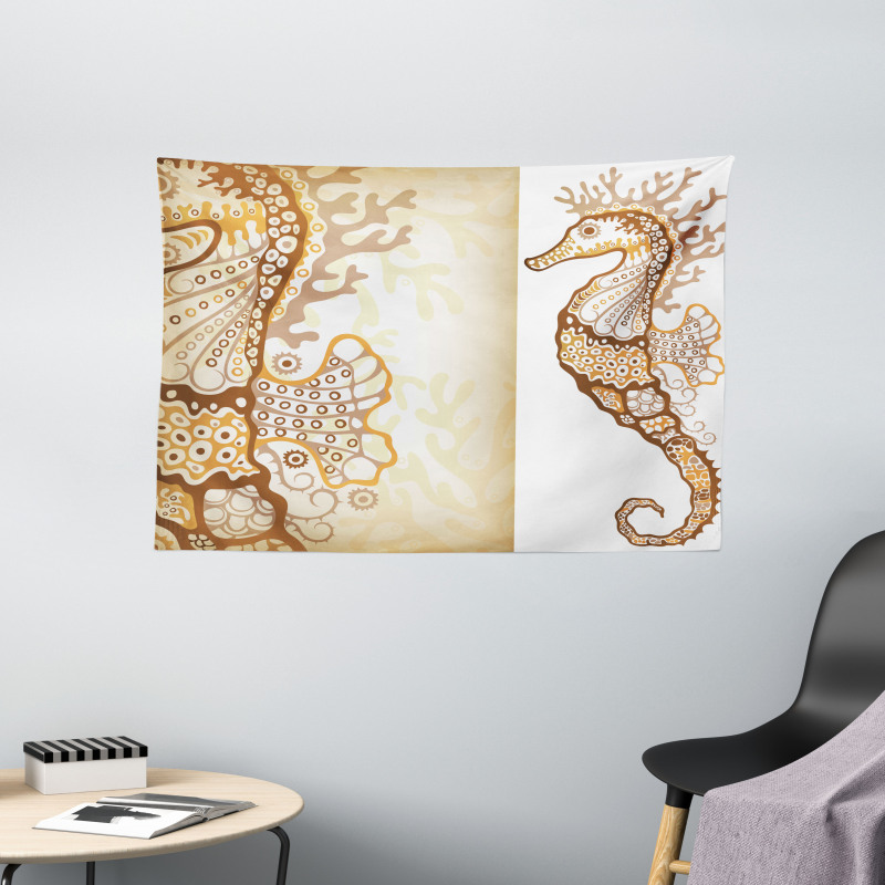 Seahorse Exotic Fishes Wide Tapestry