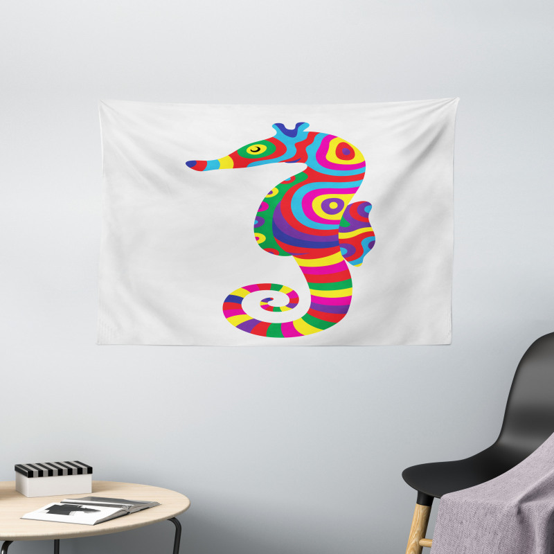 Funny Colorful Fauna Wide Tapestry