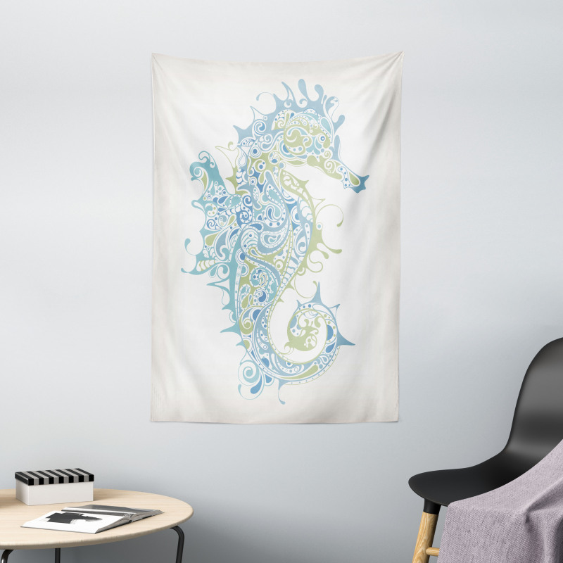 Greek Seahorse Mythological Tapestry