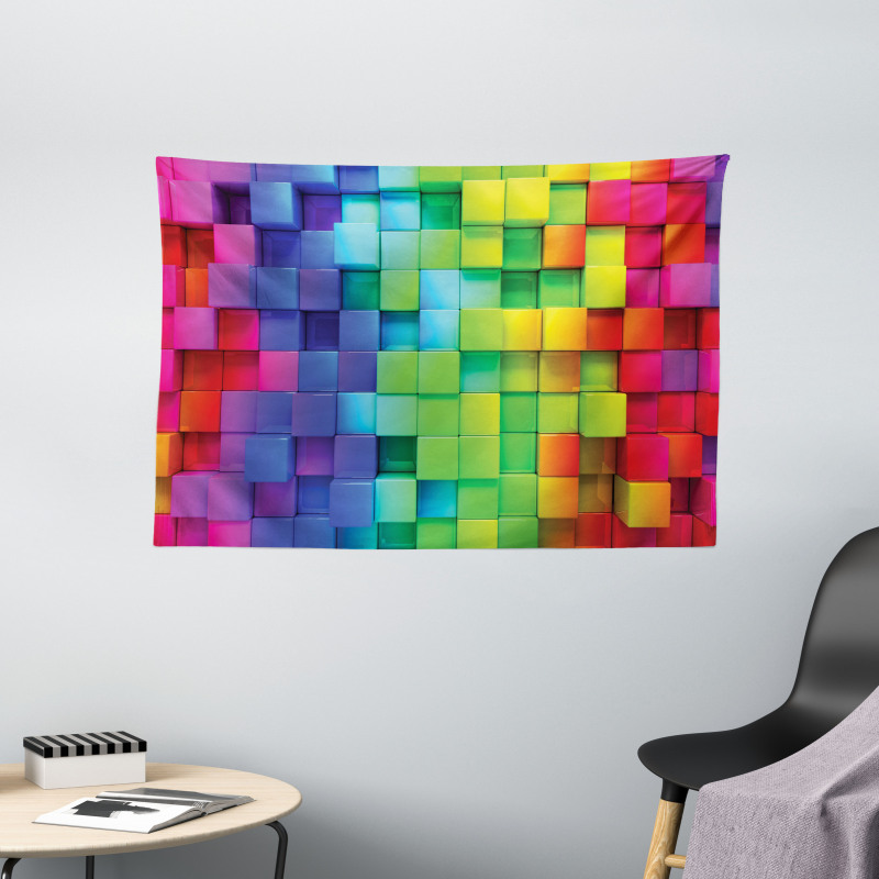 Rainbow Color Wide Tapestry