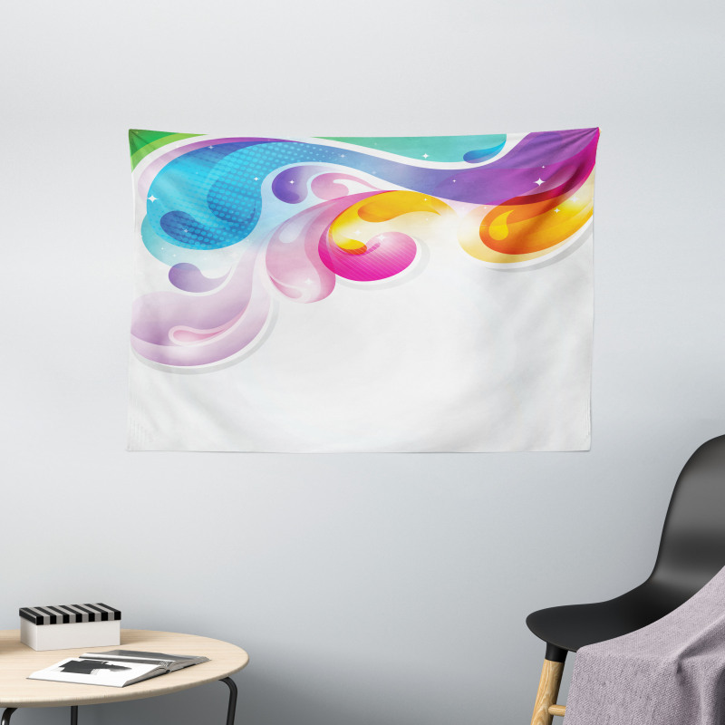 Abstract Paintbrush Wide Tapestry