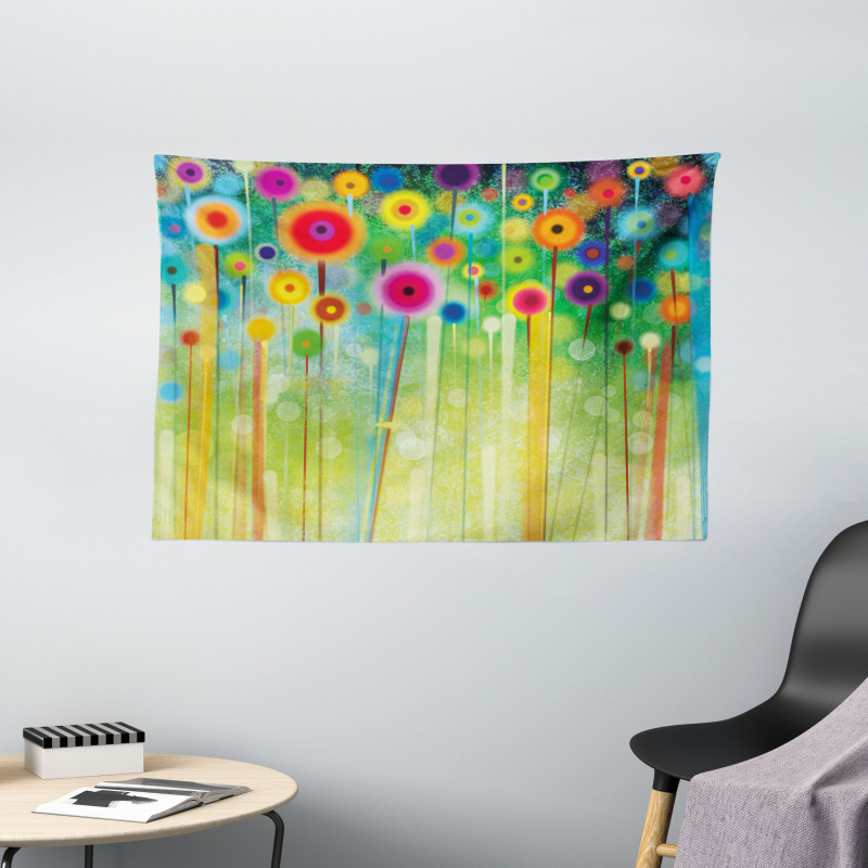 Abstract Art Dandelion Wide Tapestry