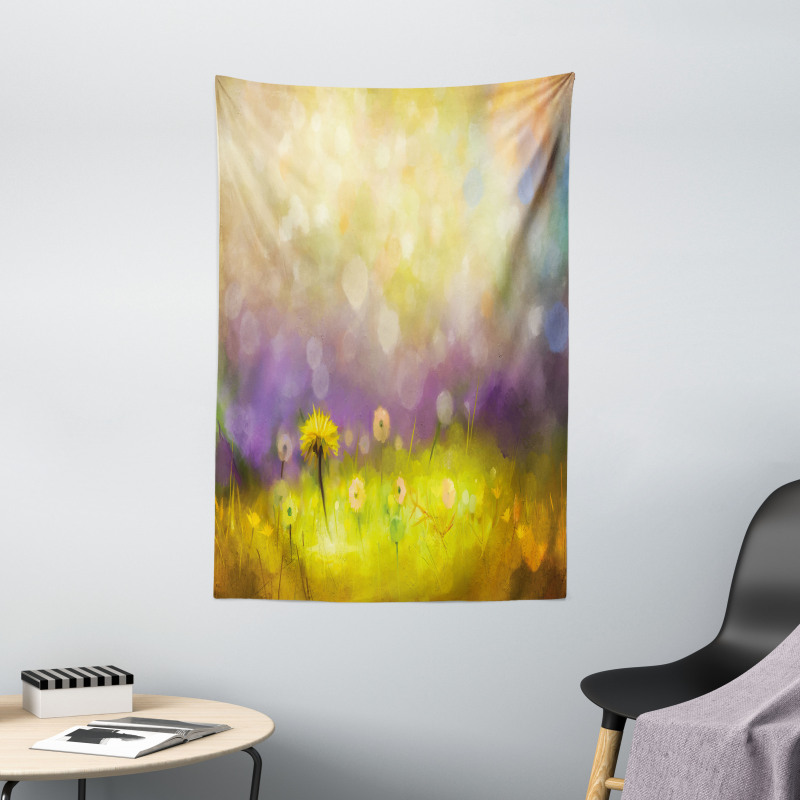 Yellow Dandelion Field Tapestry