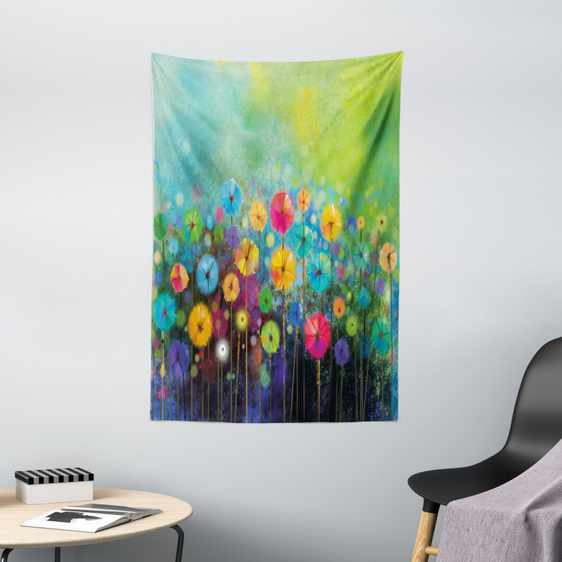 Colorful Dandelions Tapestry