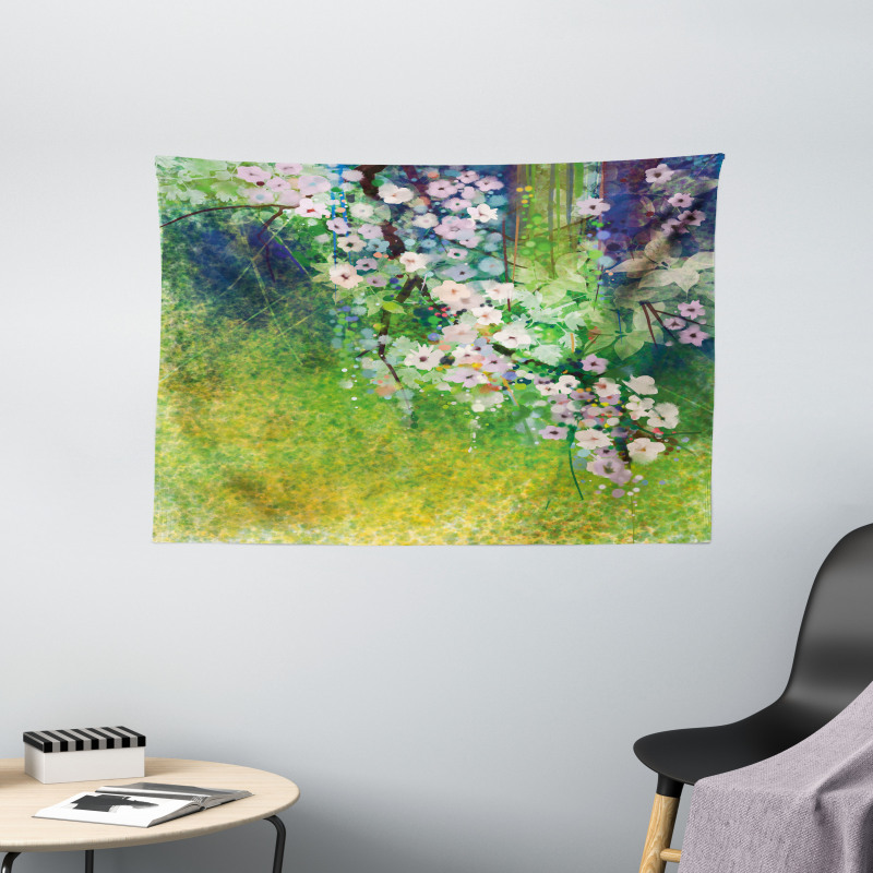 Grass Land Paint Wide Tapestry