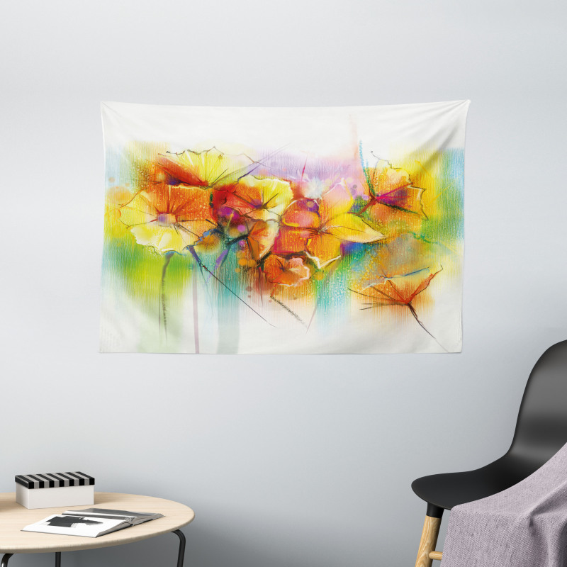 Autumn Flower Bouquet Wide Tapestry