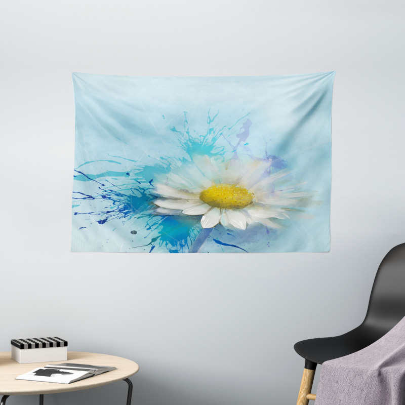 Painting Effect Daisy Wide Tapestry