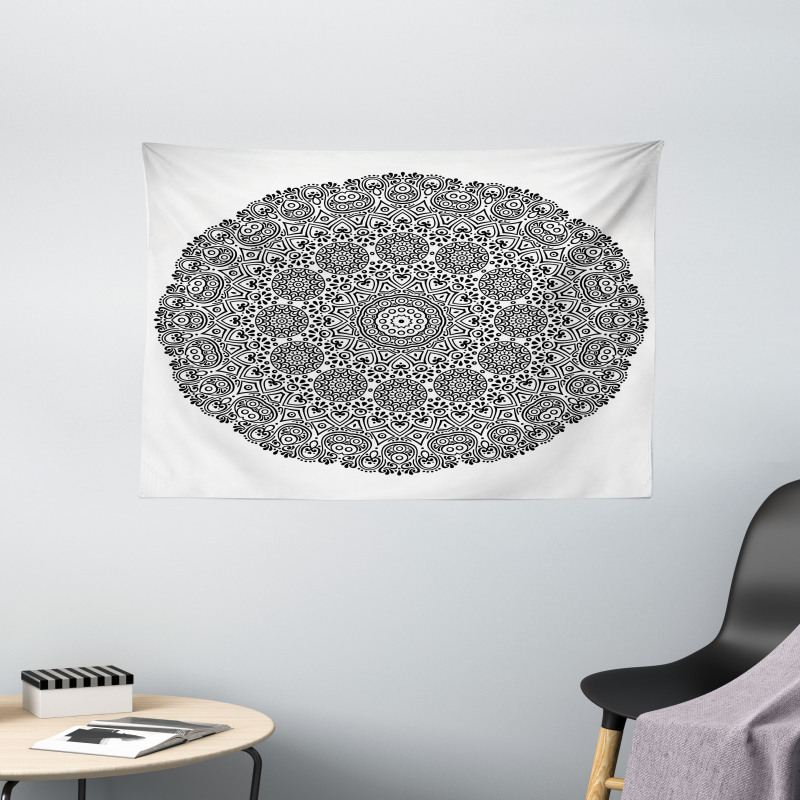 Mandala Lace Art Wide Tapestry