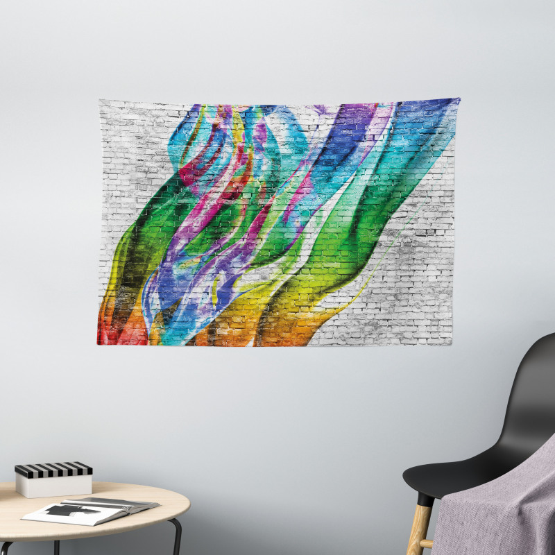 Colorful Retro Wide Tapestry