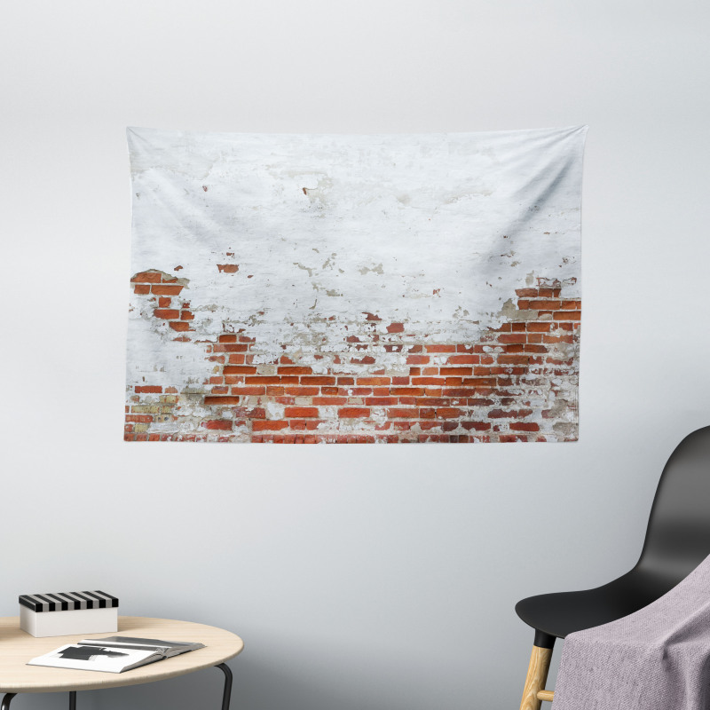 Aged Vintage Brick Wall Wide Tapestry