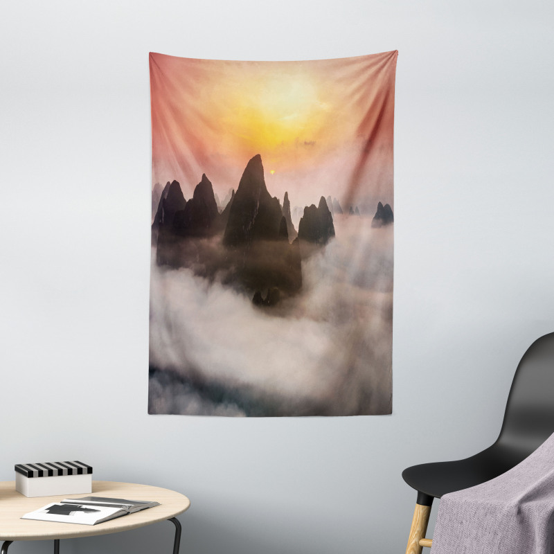 Mist Clouds Mountain Tapestry