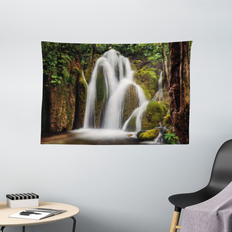 Waterfall Forest Cascade Wide Tapestry
