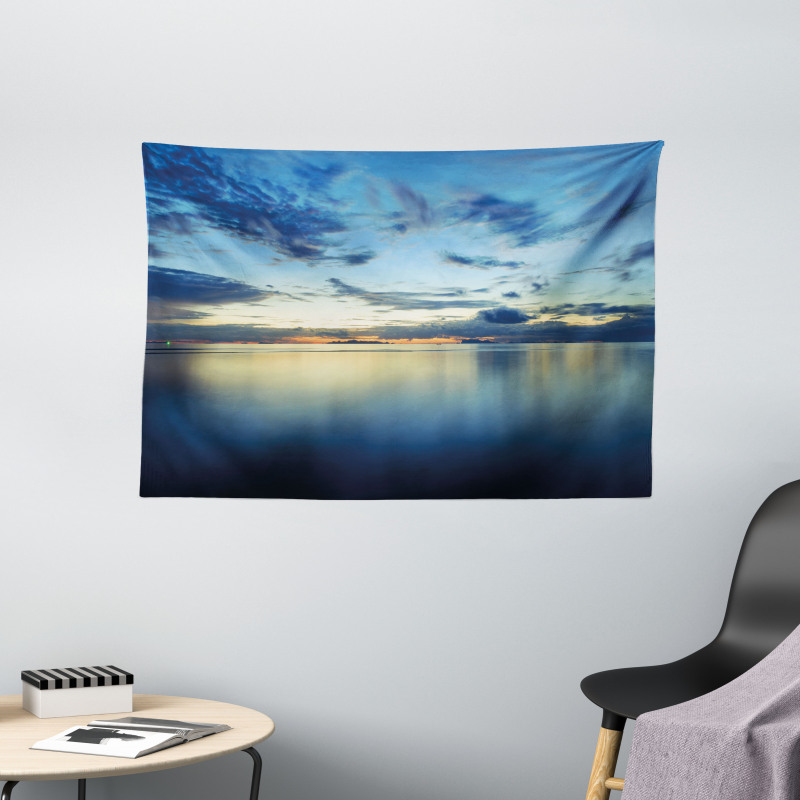 Dusk over Tropical Lagoon Wide Tapestry