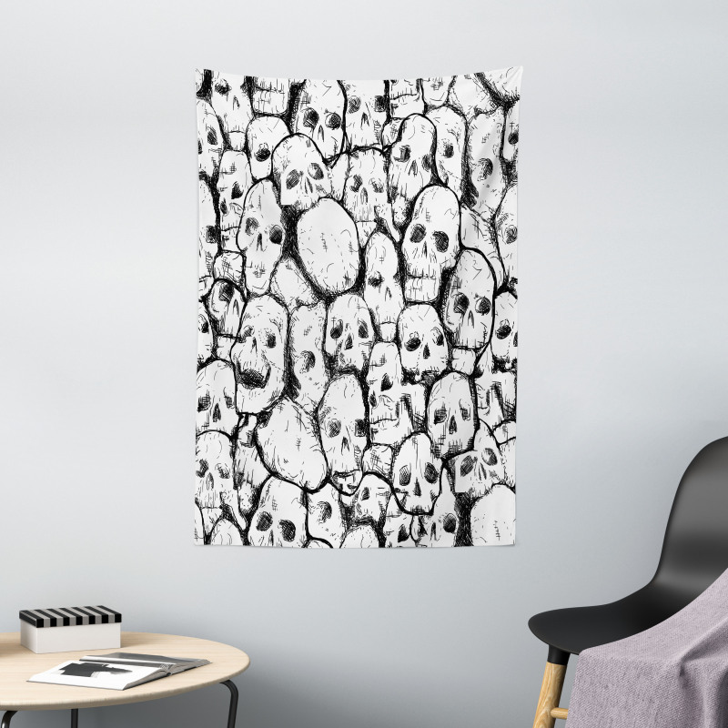 Grungy Skulls Halloween Tapestry