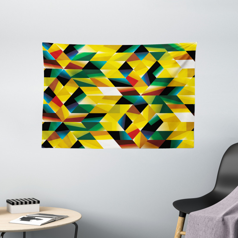 Geometric Green Wide Tapestry