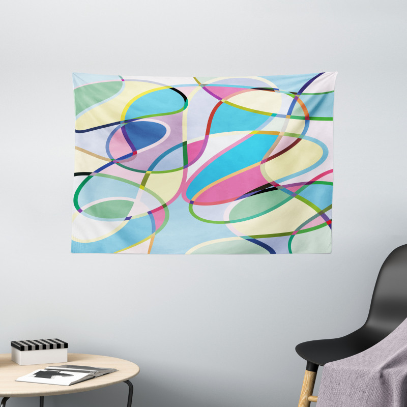 Colorful Lines Wide Tapestry