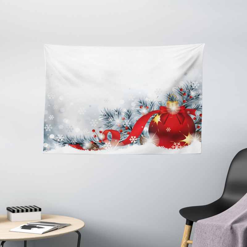 Snow Balls Wide Tapestry