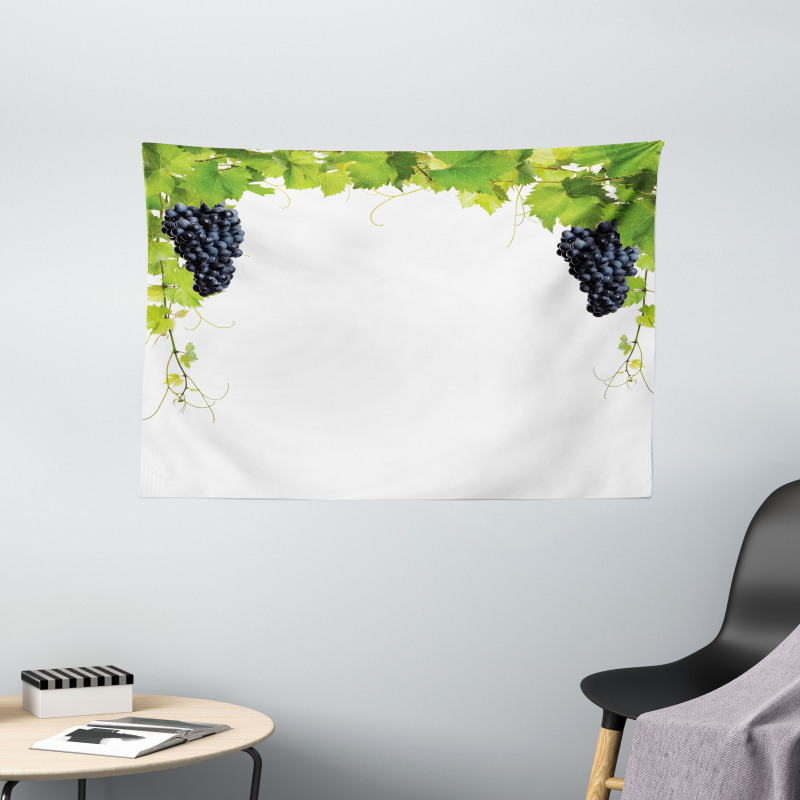 Wine Leaves in Village Wide Tapestry