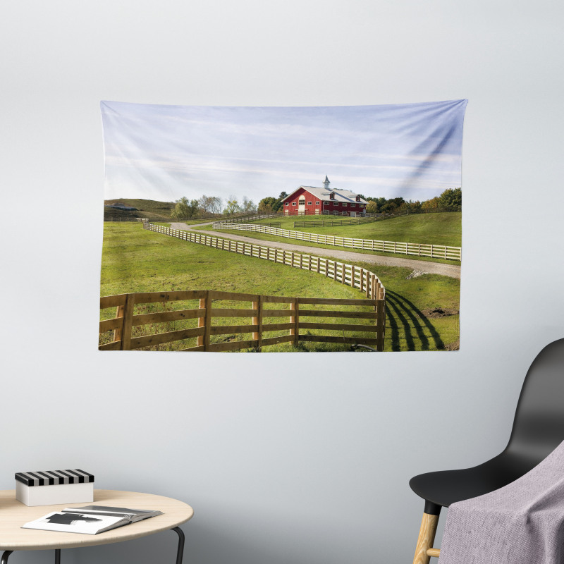 Rural Country House Wide Tapestry