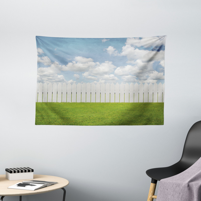 Sky with Clouds Farm Wide Tapestry