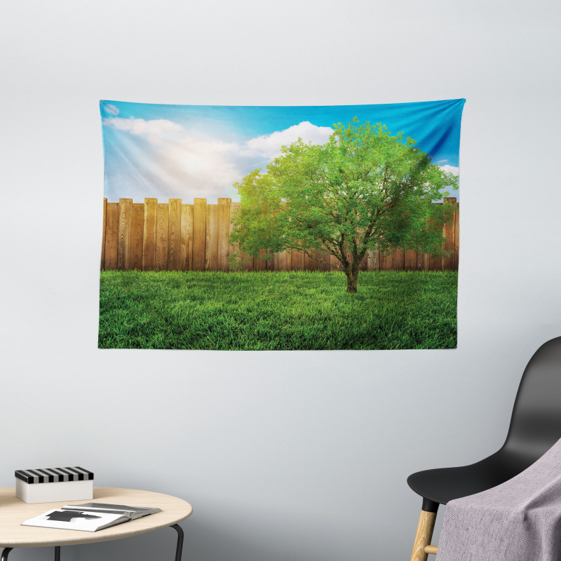 Life Tree Yard Field Wide Tapestry