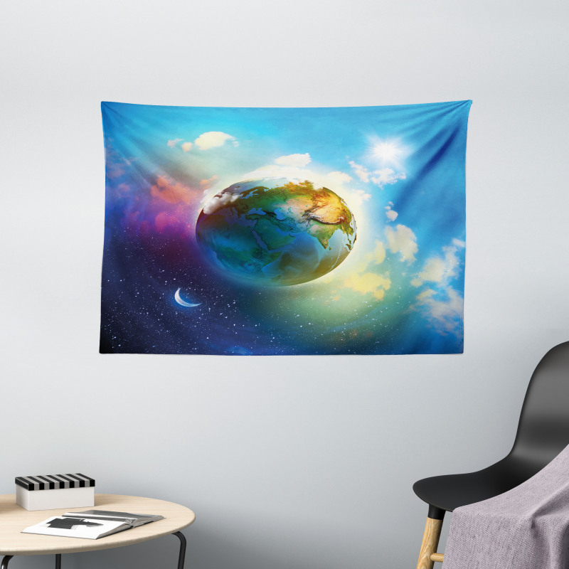 Cosmos Vibrant Scenery Wide Tapestry