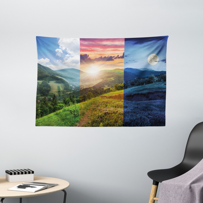 Mountain Forest View Wide Tapestry