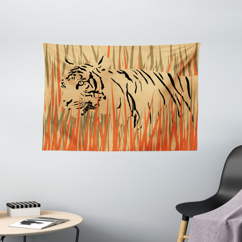 Tiger Jungle Wide Tapestry