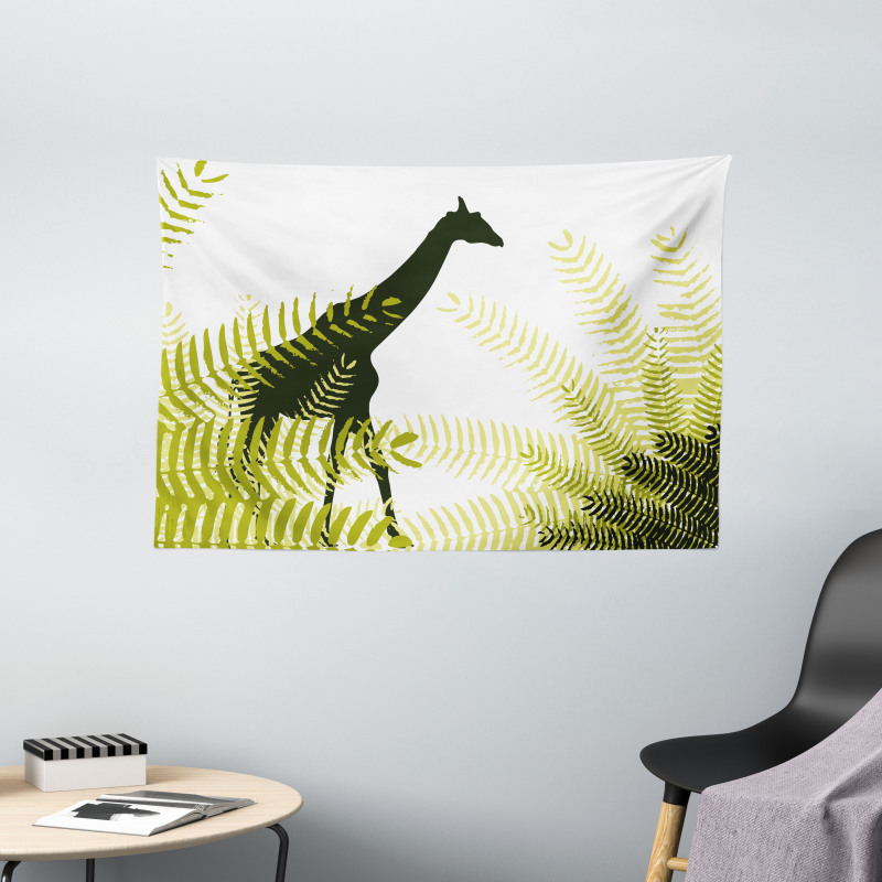 National Park Giraffe Wide Tapestry