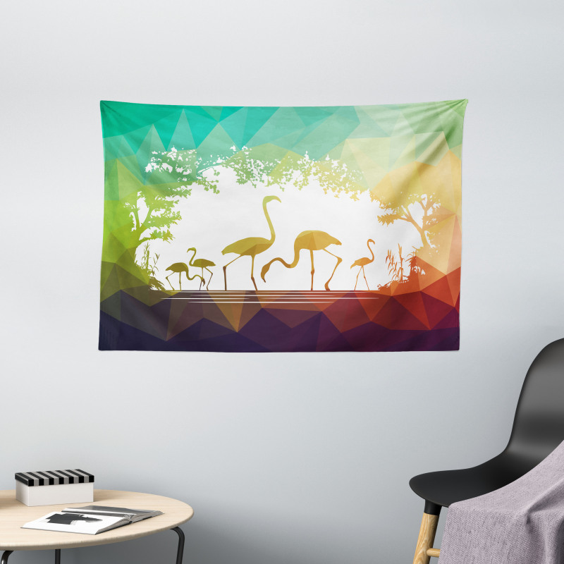 Flamingo Wild Animals Wide Tapestry