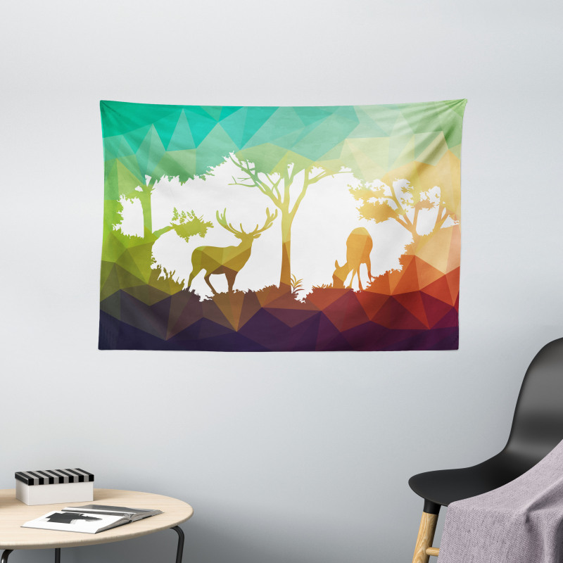 Desert Hunter Graphic Wide Tapestry