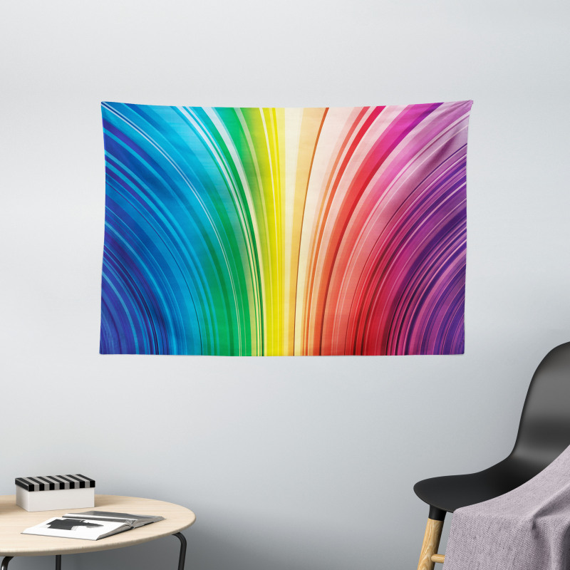 Psychedelic Stripes Wide Tapestry
