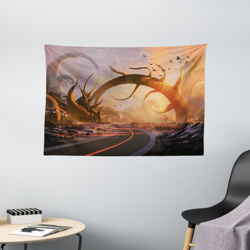 Fairy Sunset Highway Wide Tapestry