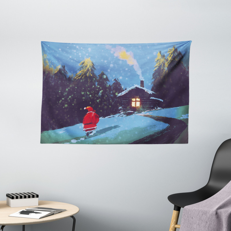 Santa Claus in Mountain Wide Tapestry