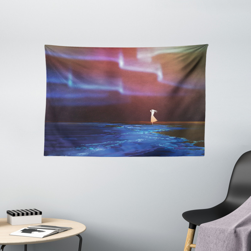 Psychedelic Sky Star Wide Tapestry