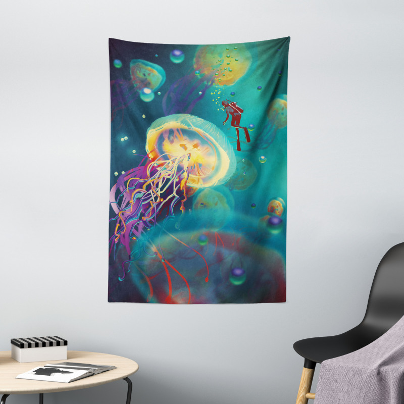 Submarine Jellyfish Tapestry