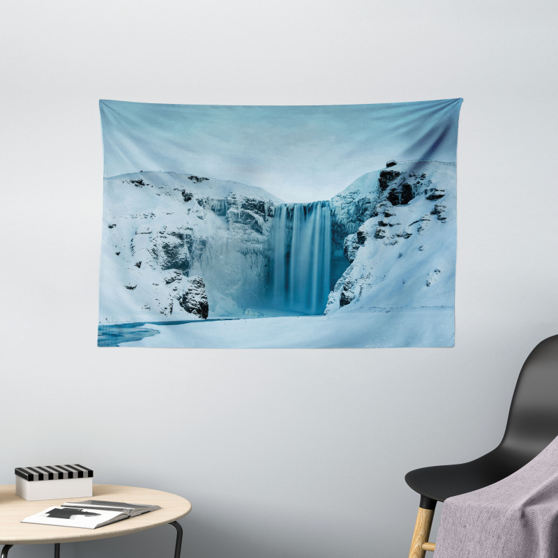 Mountains with Snow Wide Tapestry