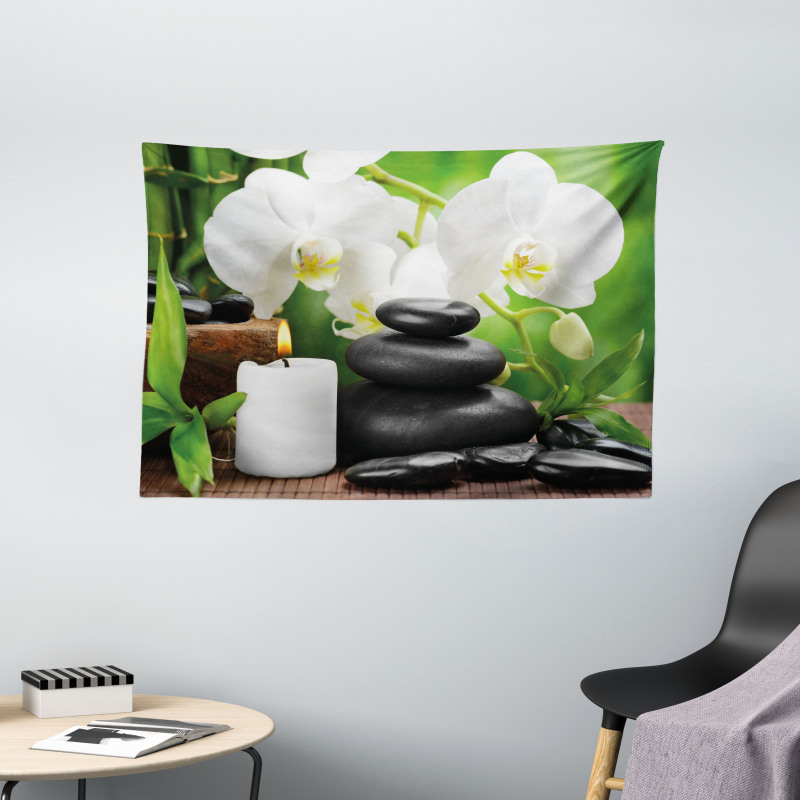 Orchids Stones Nature Wide Tapestry