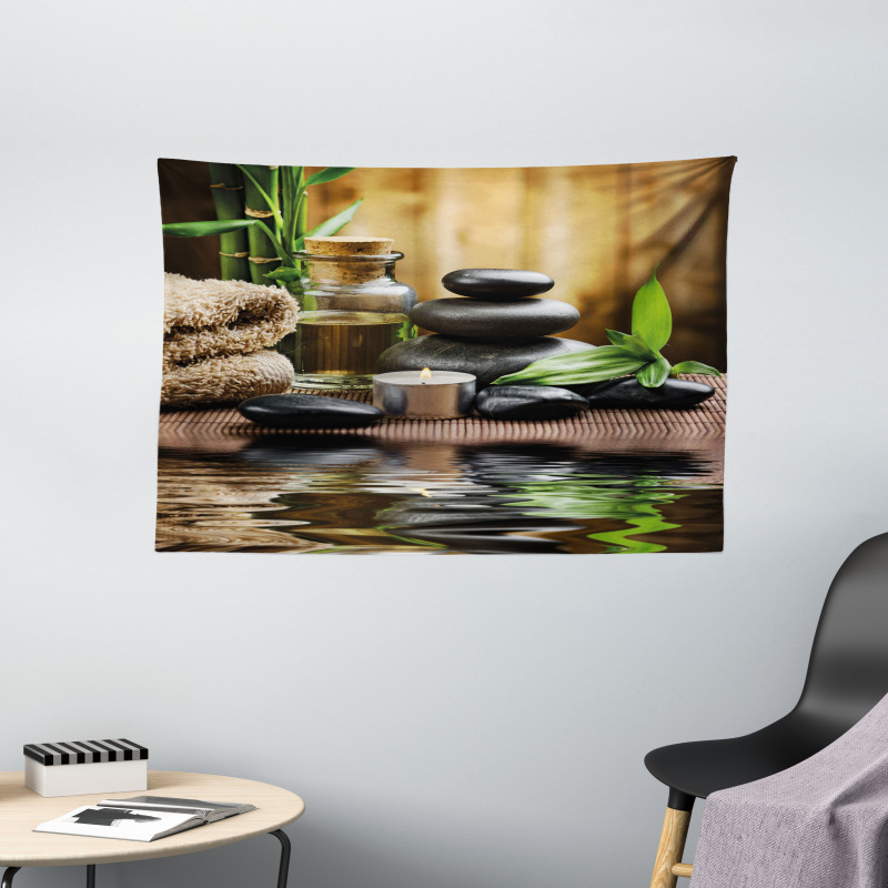 Massage Stones Wide Tapestry