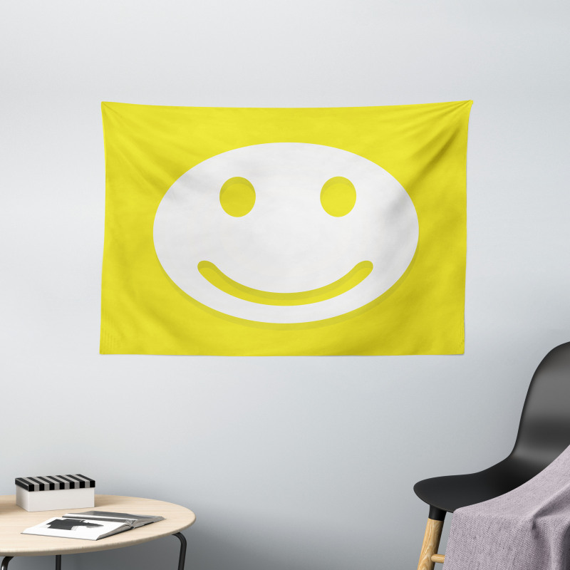 Positive Smiley Face Wide Tapestry