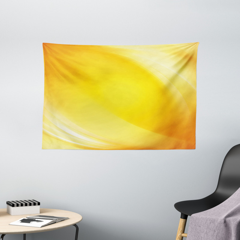 Yellow Lines Ombre Wide Tapestry