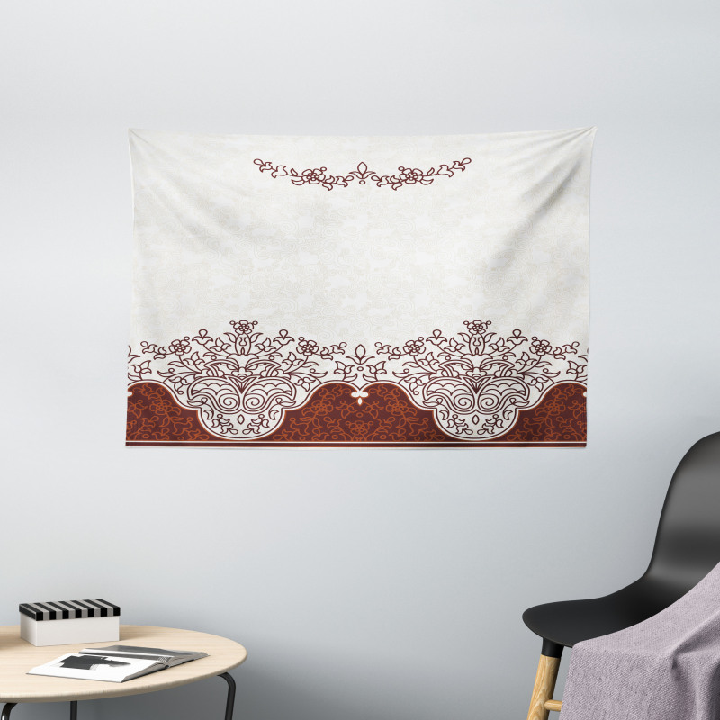 Floral Persian Design Wide Tapestry
