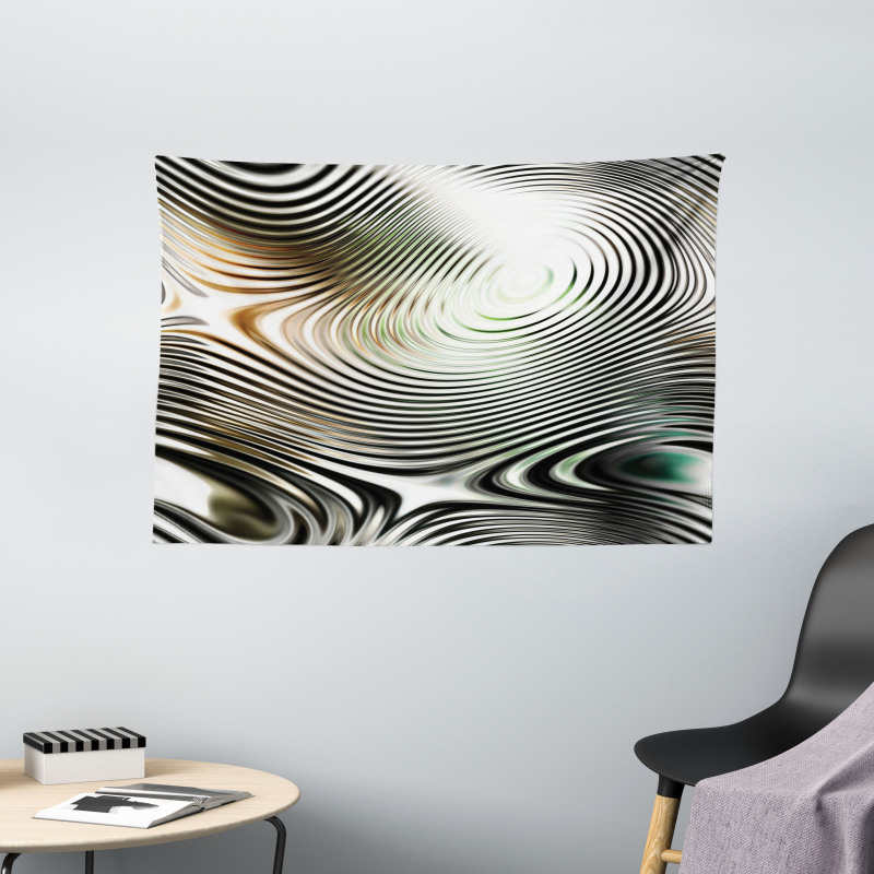 Circle Zebra Stripes Wide Tapestry