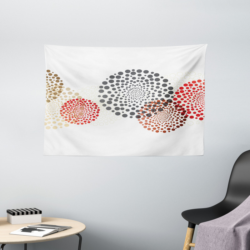 Circled Modern Dots Wide Tapestry